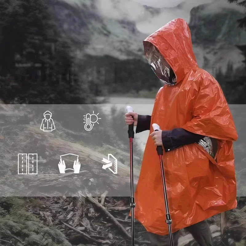 Emergency Poncho Rain - Jas Hujan Darurat Berkerudung, Tahan Air