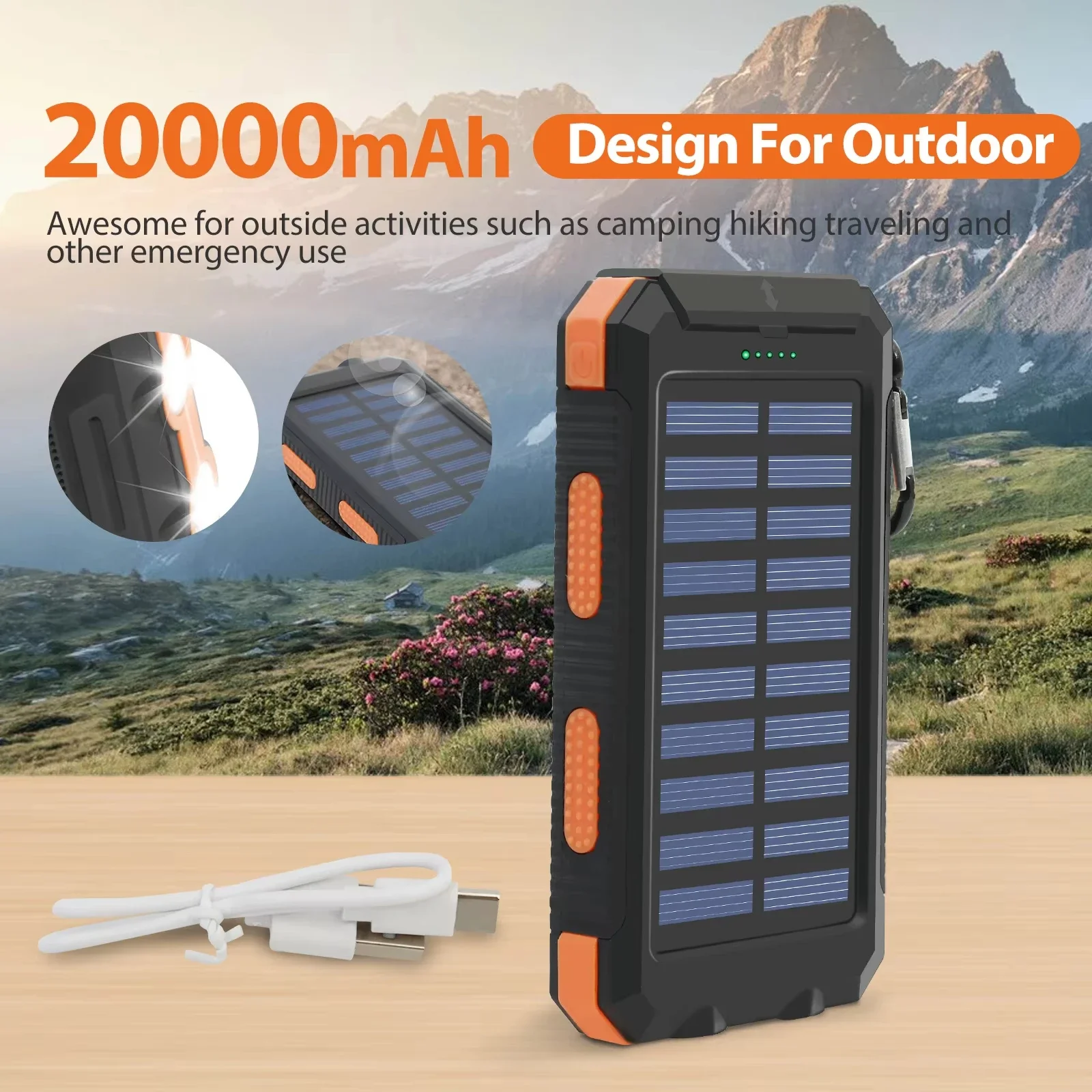 Power Bank Tenaga Surya Tahan  - Solar Emergency Charger ulasan dan harga